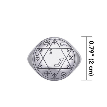 Successful Business Solomon Seal Silver Signet Men Ring TRI2498 - Jewelry